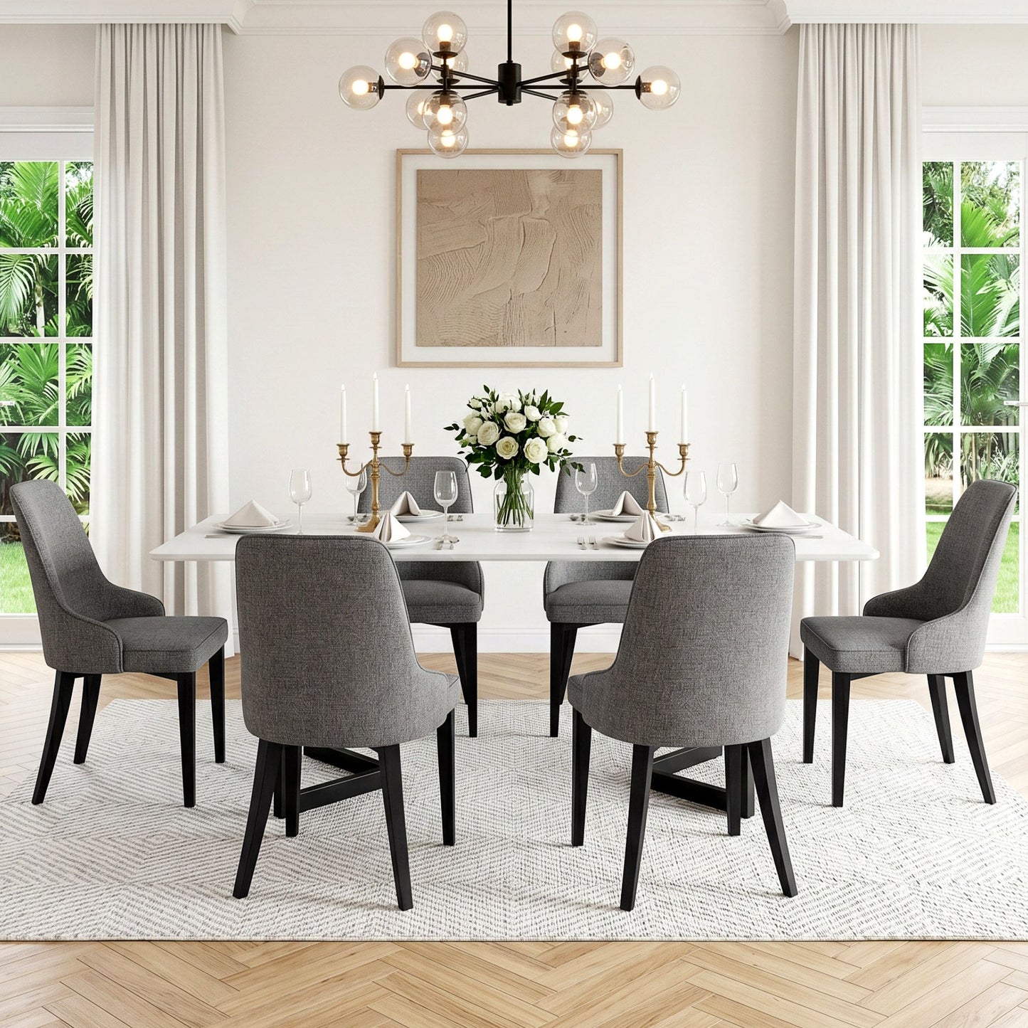 Artiss Dining Chairs Set of 6 - Grey