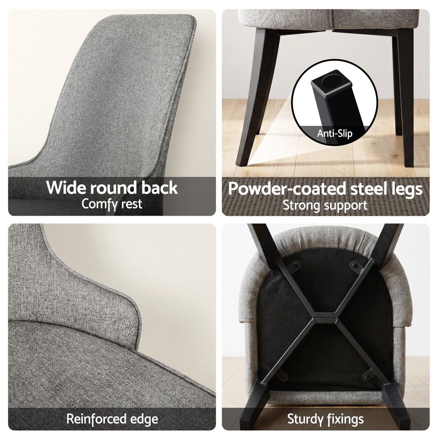 Artiss Dining Chairs Set of 6 - Grey