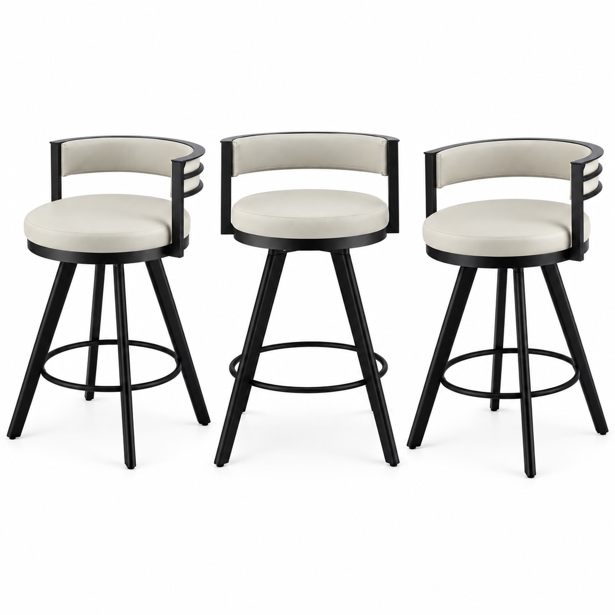 Artiss Bar Stools - Set of 3 - Beige