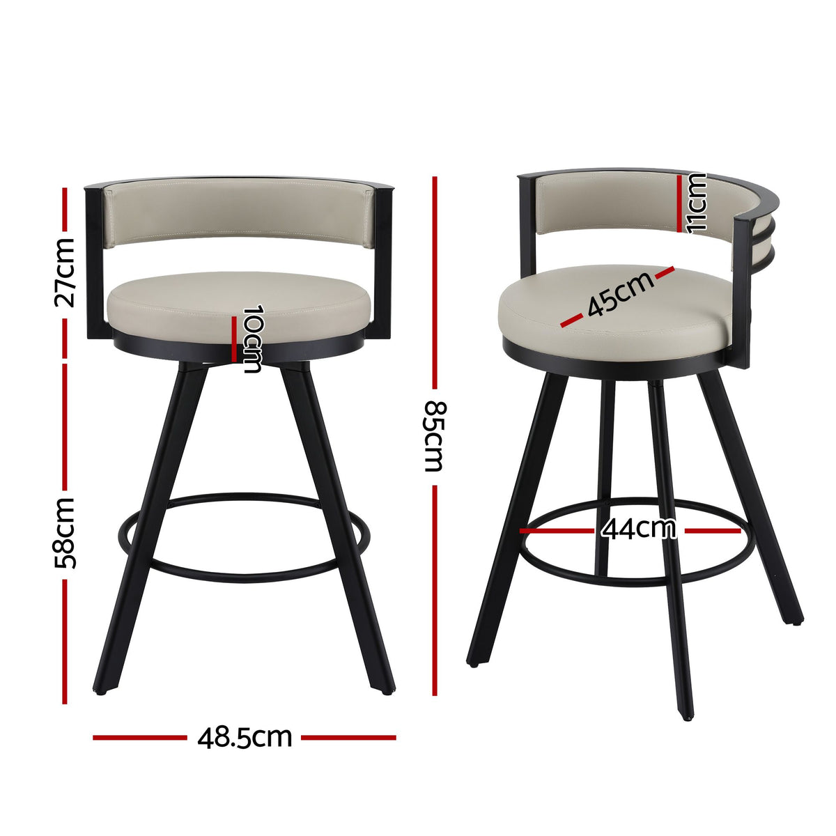 Artiss Bar Stools - Set of 3 - Beige
