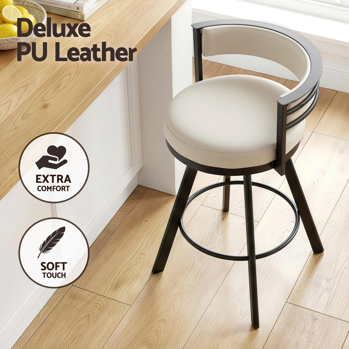 Artiss Bar Stools - Set of 3 - Beige