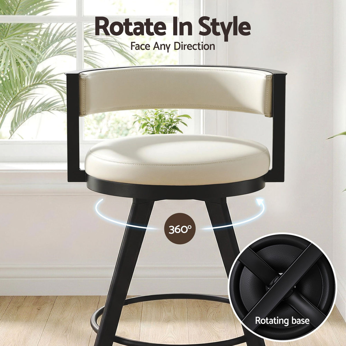 Artiss Bar Stools - Set of 3 - Beige