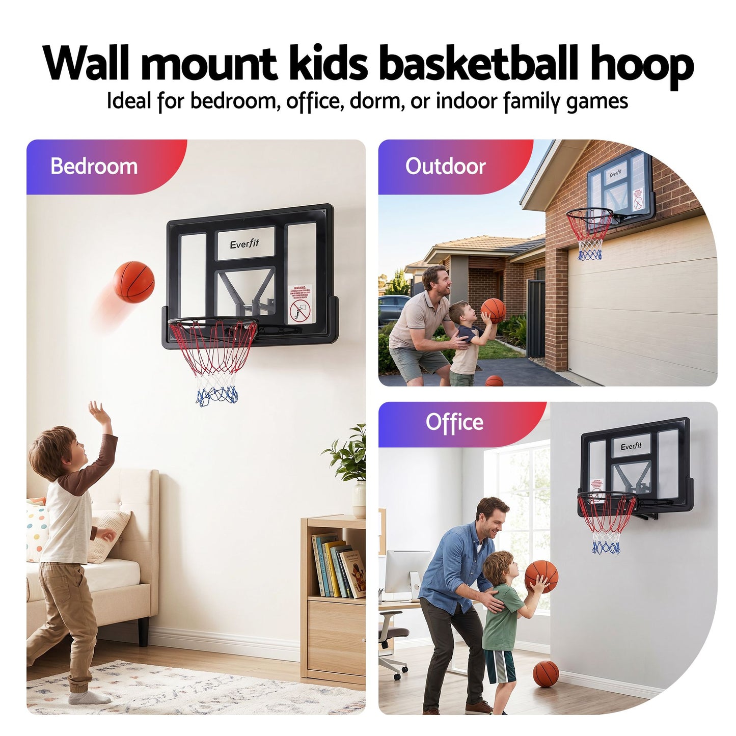 Everfit 43-inch Wall-Mounted Kids Basketball Hoop