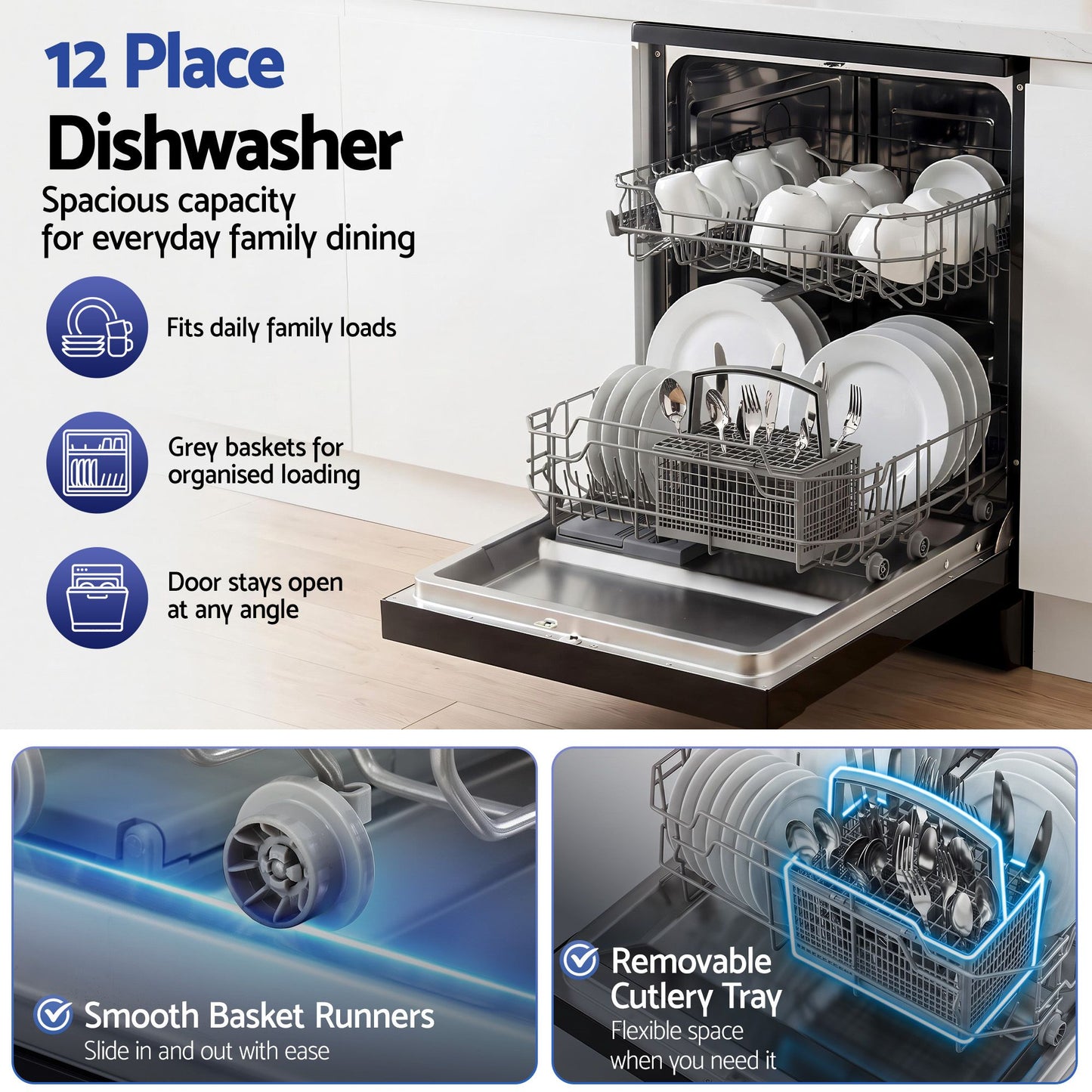 Devanti 12-Place Dishwasher - 55cm