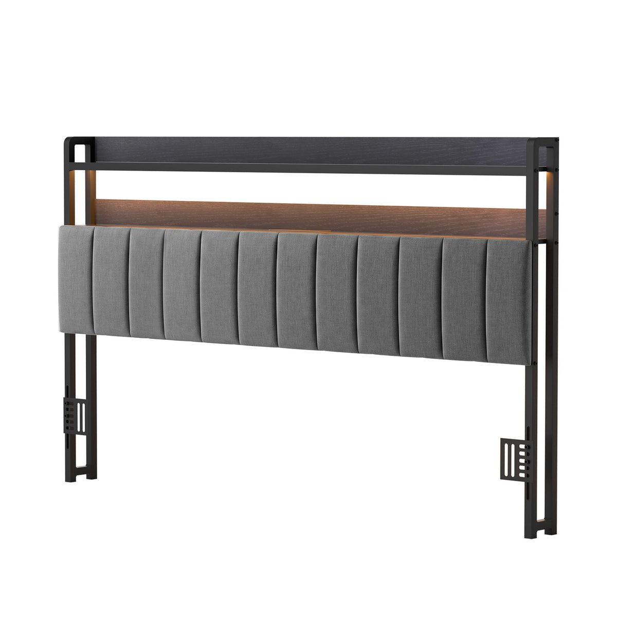 Artiss King Headboard with Charging Station - Grey