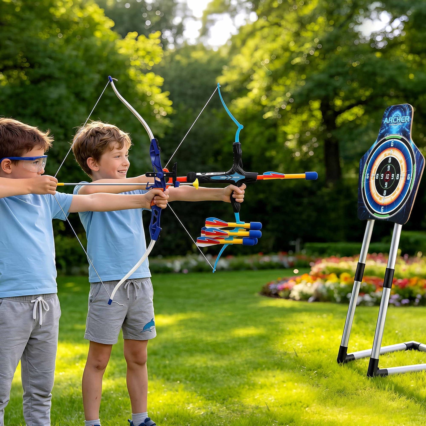 Keezi Kids Bow and Arrow Set with Standing Target