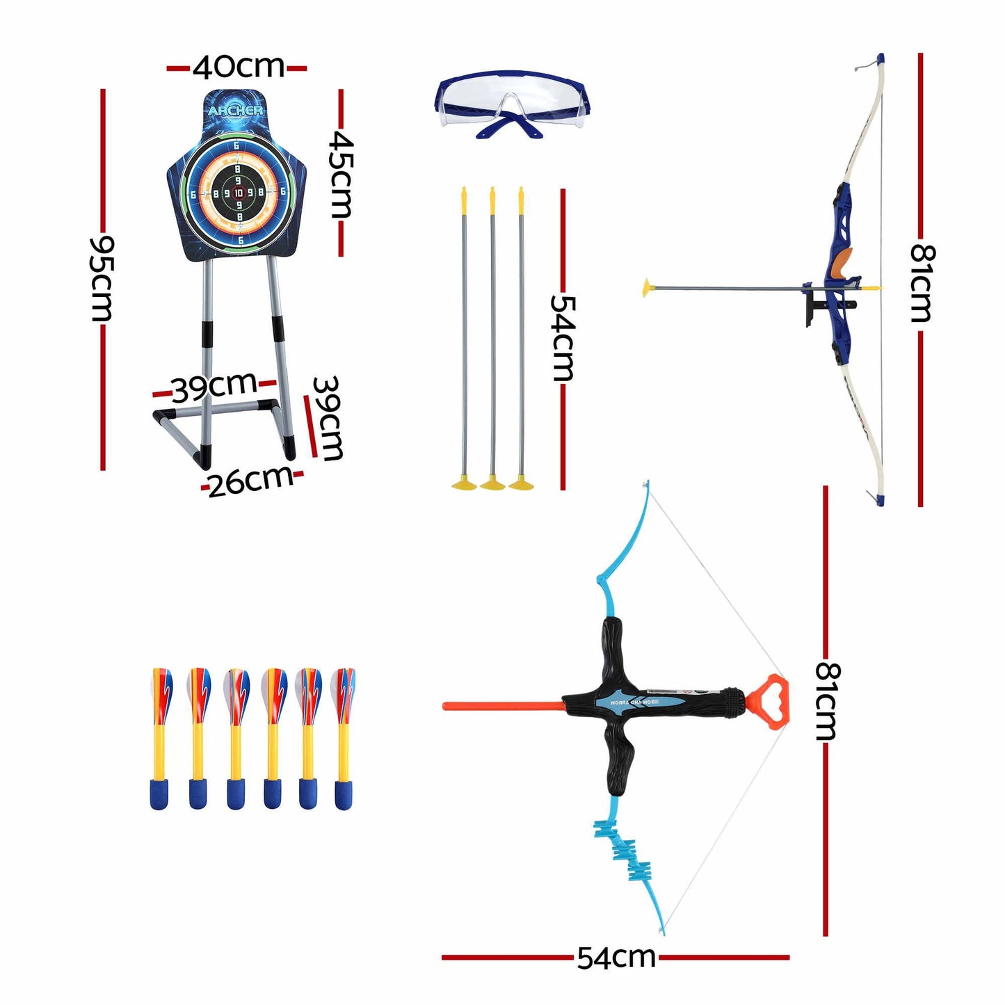Keezi Kids Bow and Arrow Set with Standing Target