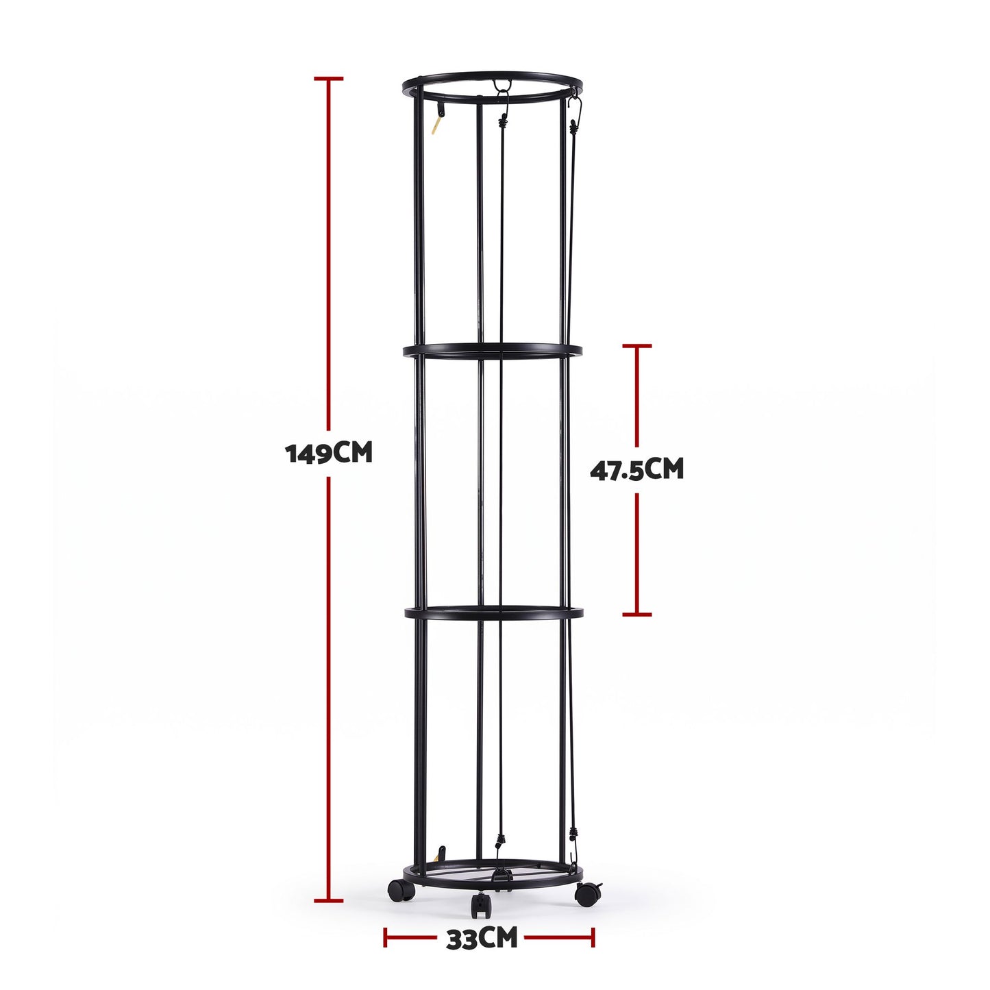 Everfit Vertical Ball Storage Rack with Wheels Sports Equipment Organiser
