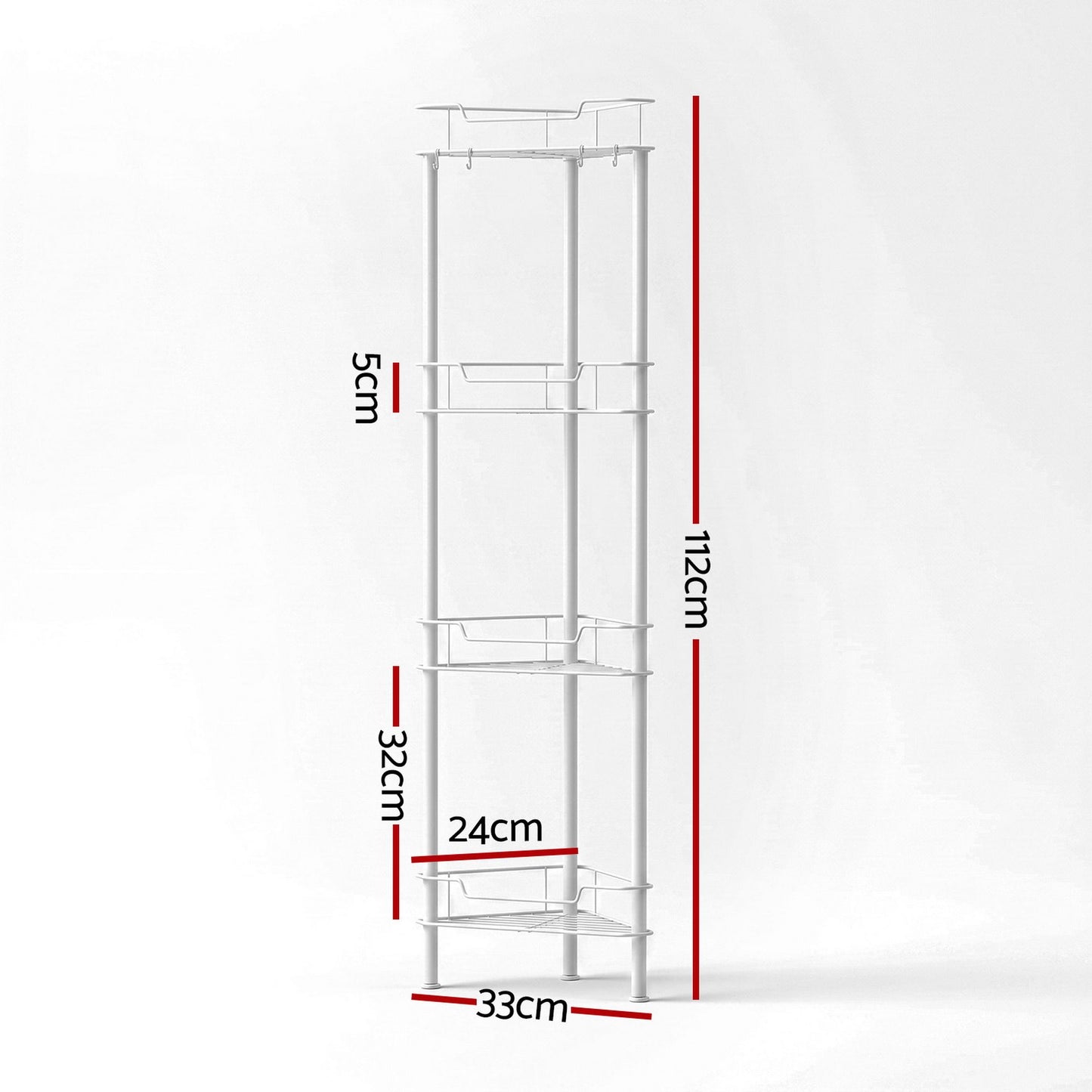Artiss 4-Tier Corner Shower Caddy - White