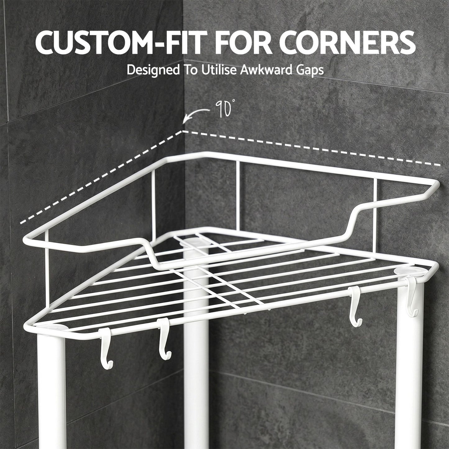 Artiss 4-Tier Corner Shower Caddy - White