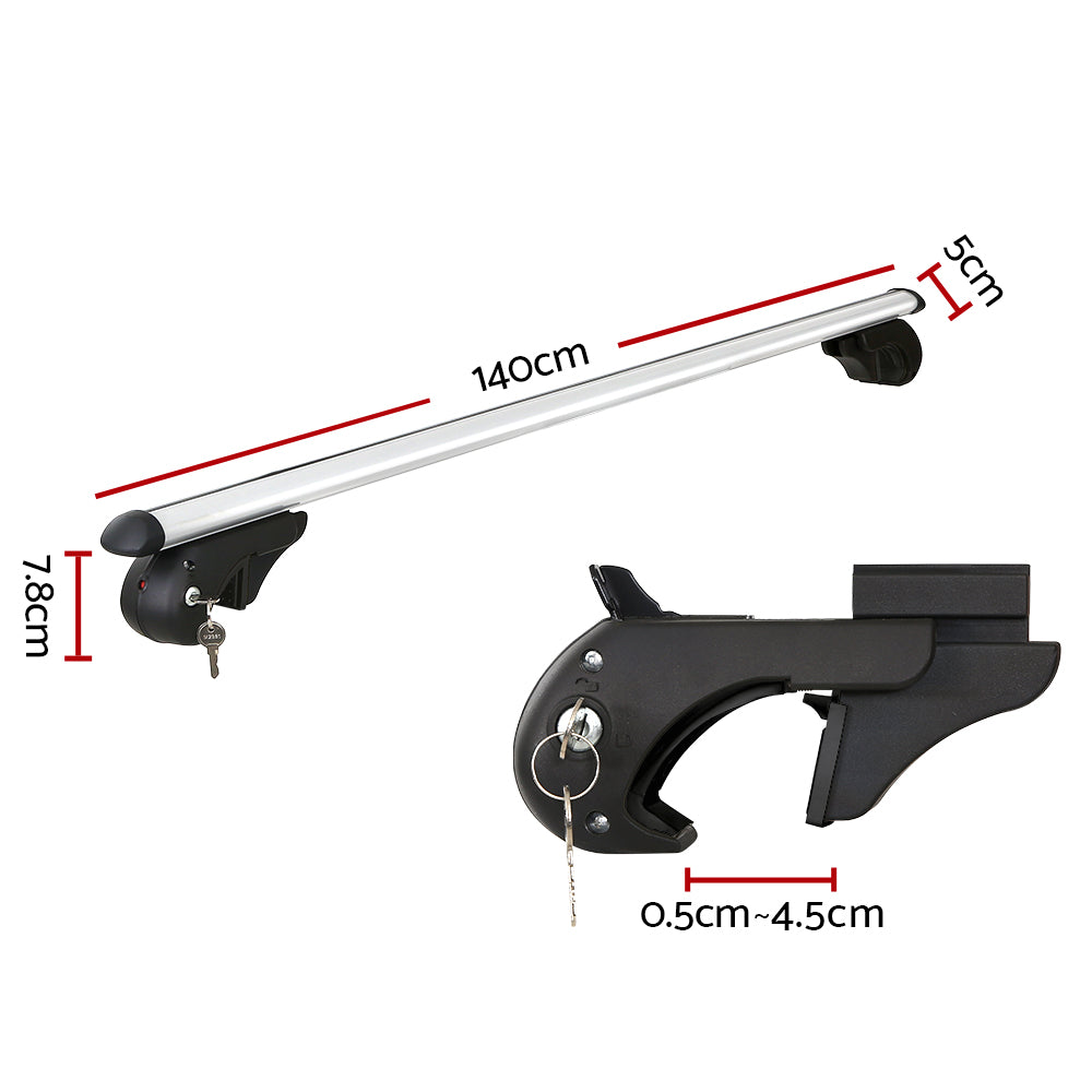 Universal Car Roof Rack Pod Cross Bars 123cm Silver
