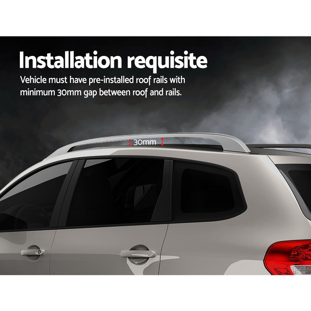 Universal Car Roof Rack Pod Cross Bars 123cm Silver