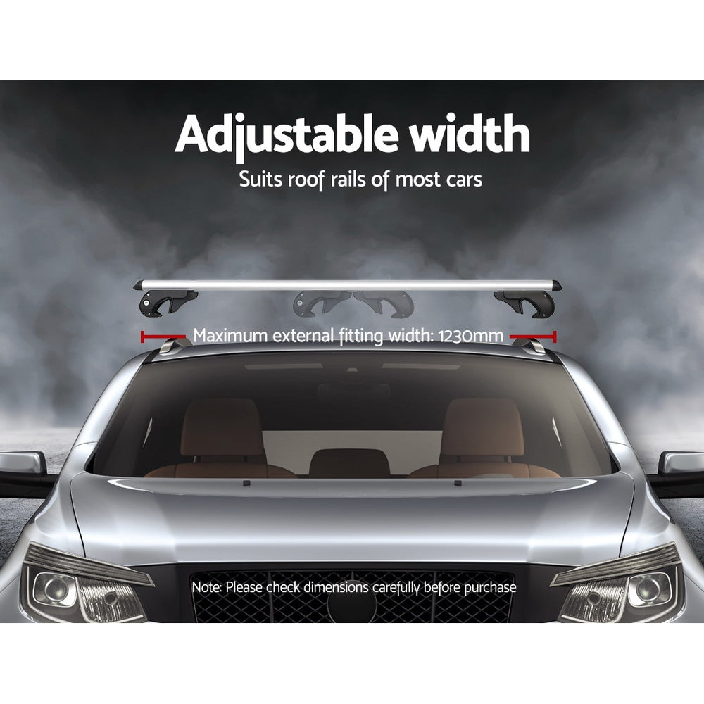 Universal Car Roof Rack Pod Cross Bars 123cm Silver