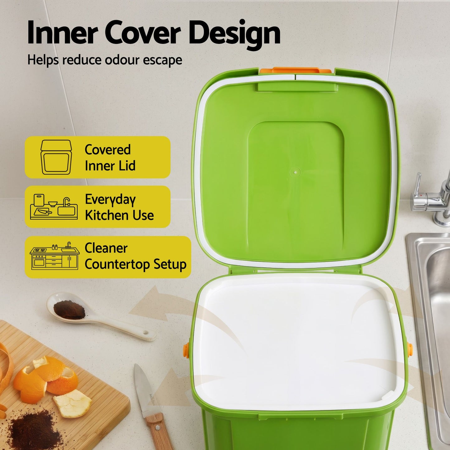 Gardeon 20L Kitchen Compost Bin - Green
