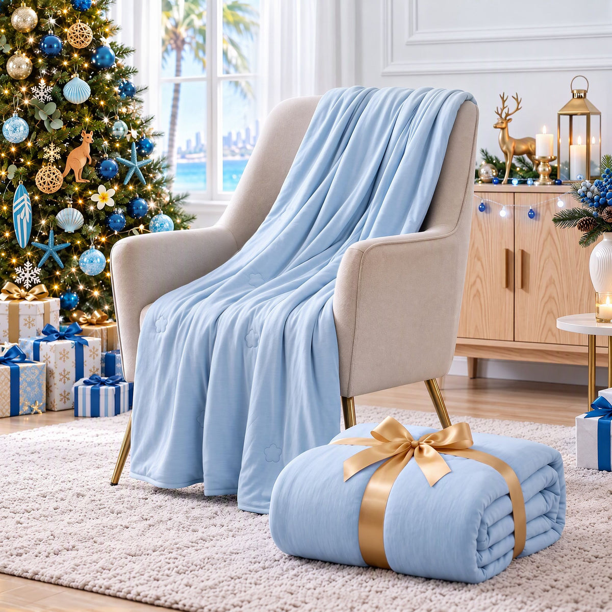 Giselle Cooling Blanket Double 180 x 210cm Summer Quilt Lightweight Hot Sleepers