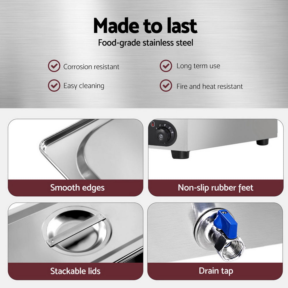 Devanti 4 Pan Bain Marie Food Warmer