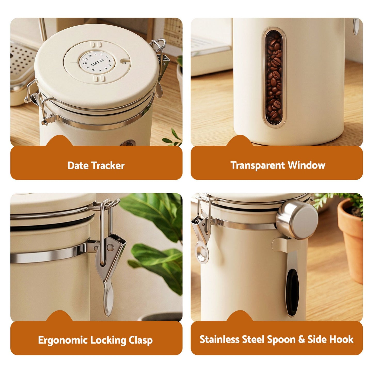 5-Star Chef 1.8L Coffee Bean Canister