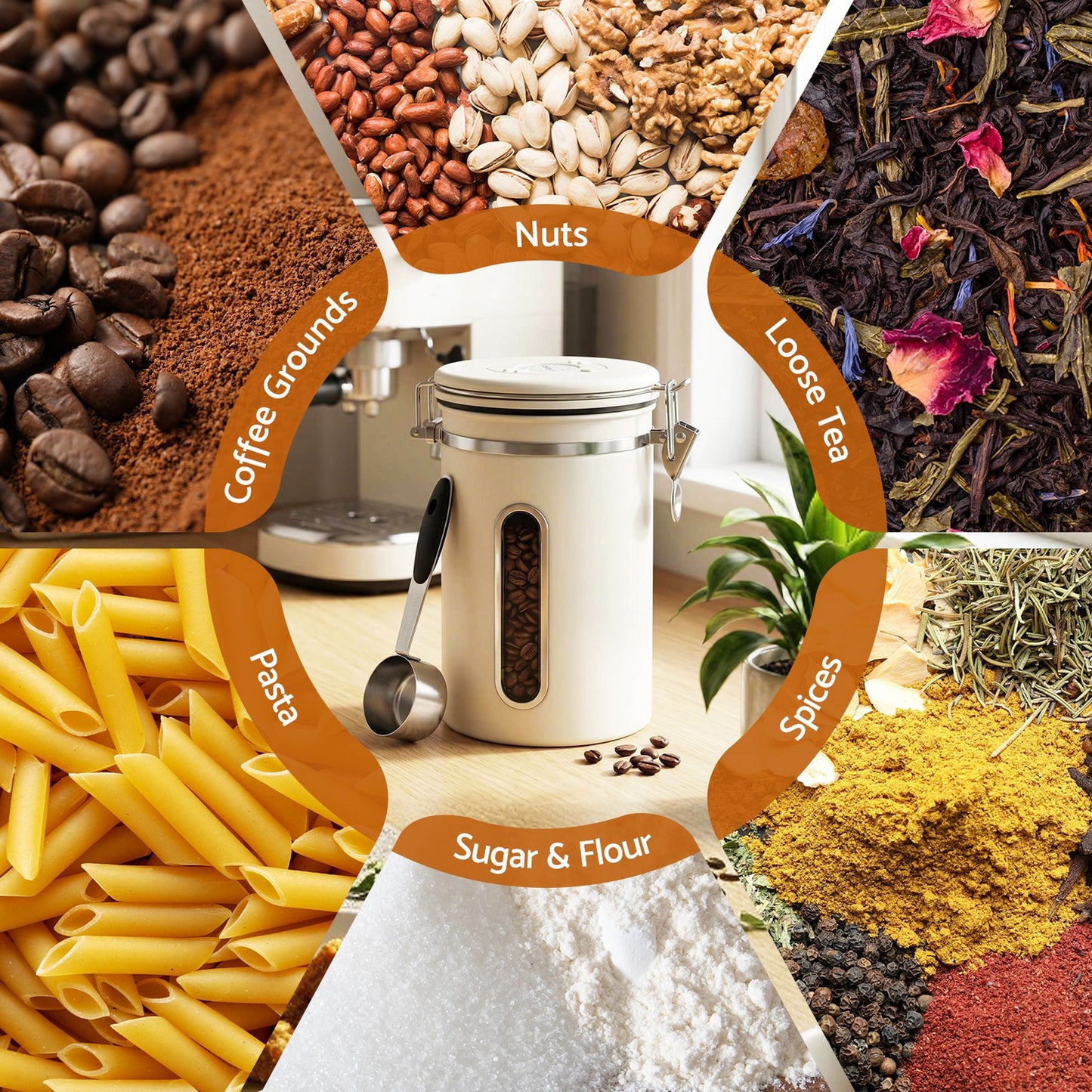 5-Star Chef 1.8L Coffee Bean Canister