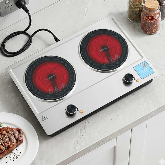 Devanti 2 Zone Ceramic Cooktop 2400W