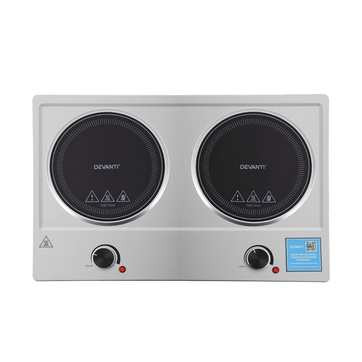 Devanti 2 Zone Ceramic Cooktop 2400W