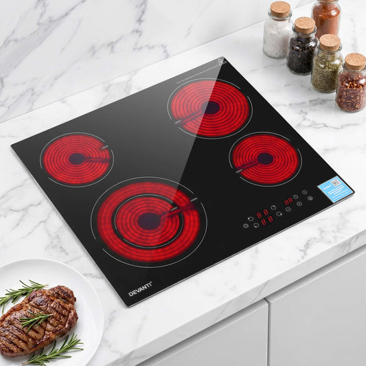 Devanti 5-Zone Ceramic Cooktop 7600W - Black