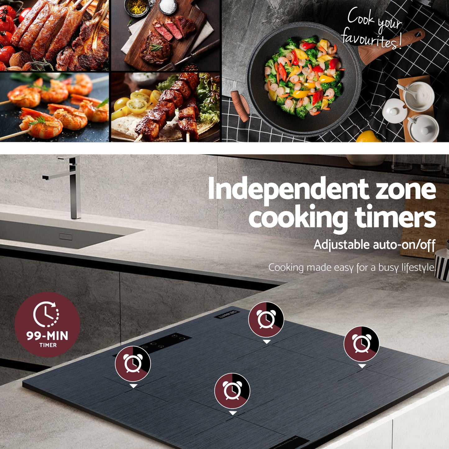 Devanti 60cm Ceramic Cooktop - Grey