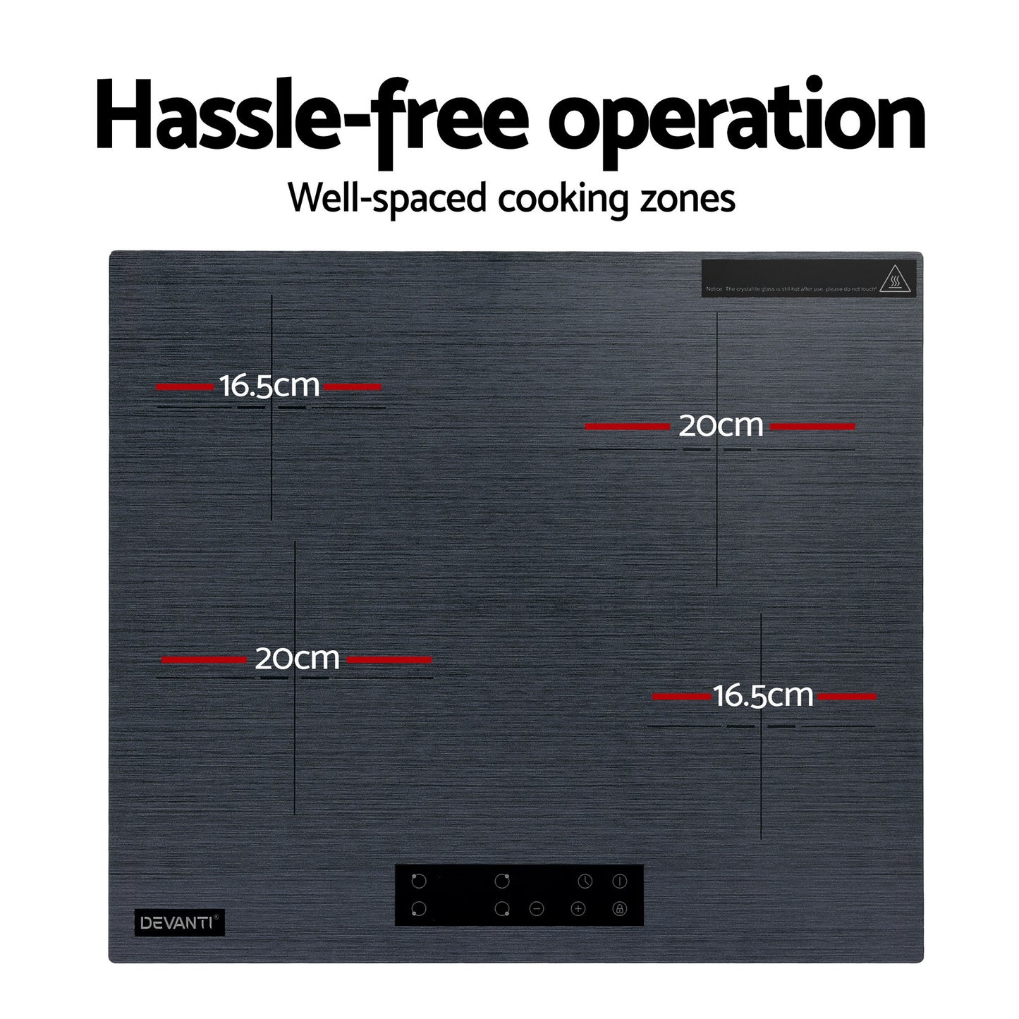 Devanti 60cm Ceramic Cooktop - Grey