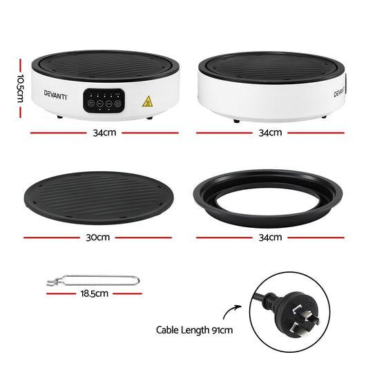 Devanti Portable Ceramic Cooktop - White