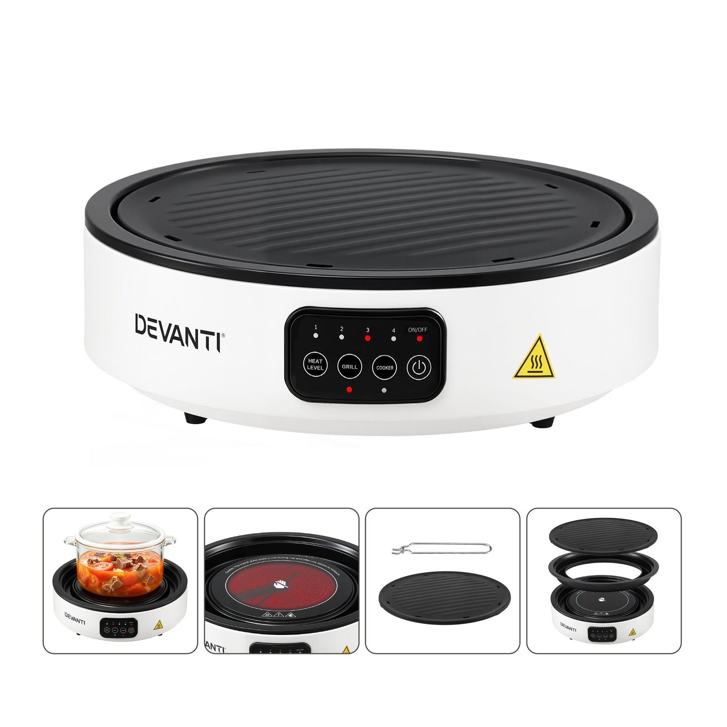 Devanti Portable Ceramic Cooktop - White