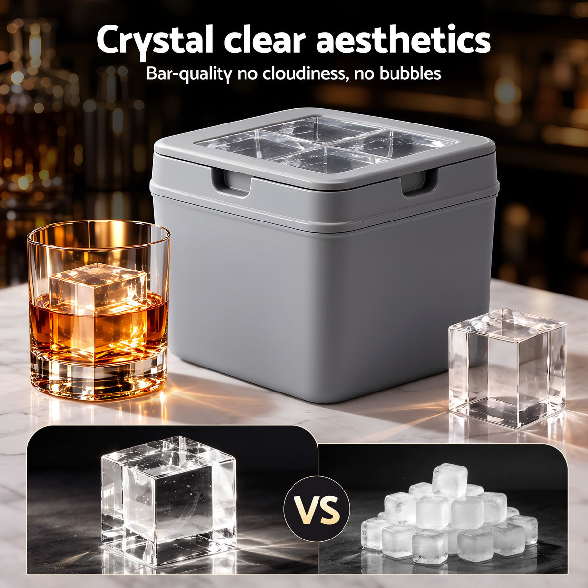Artiss 4-Cube Whisky Ice Mould - 5cm