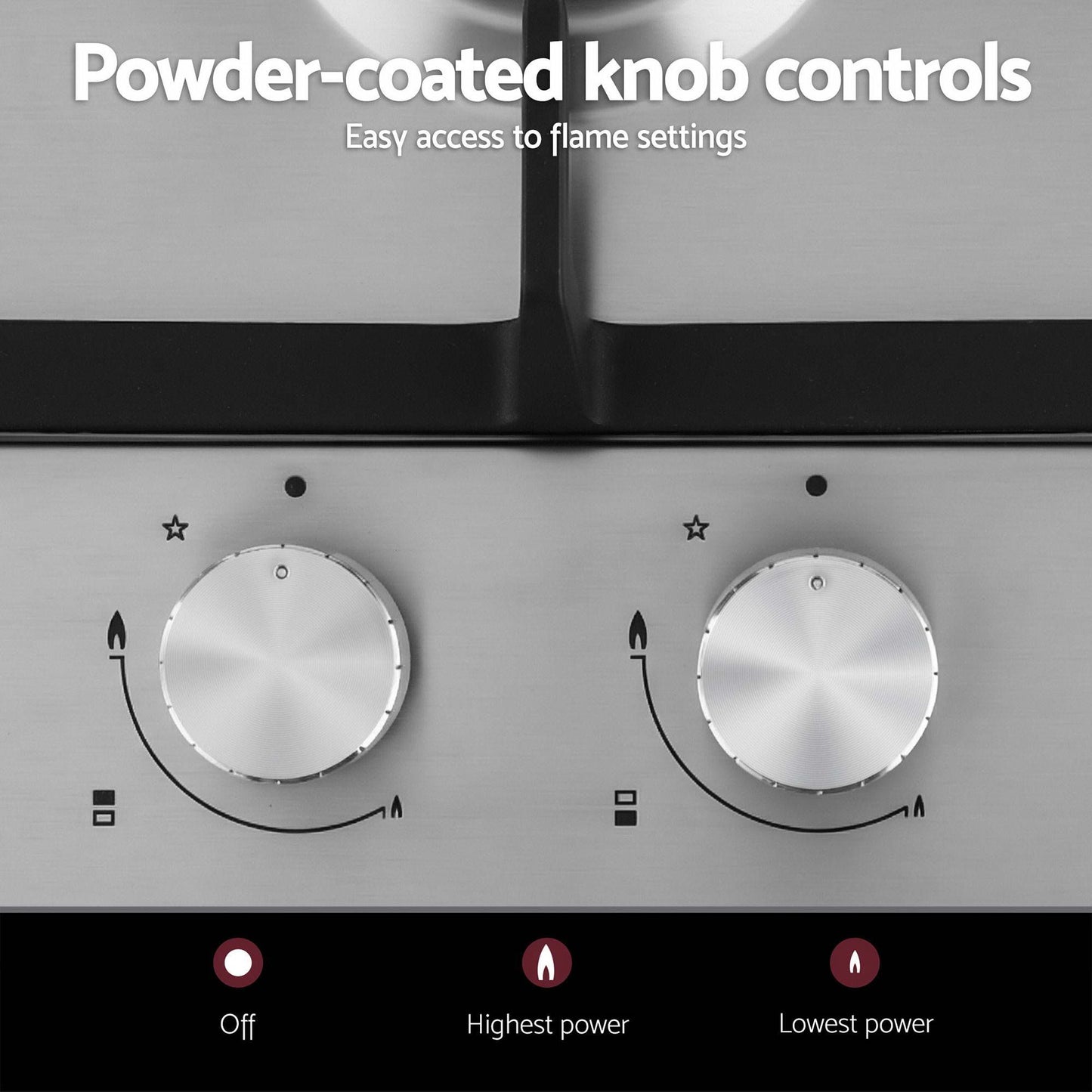 Devanti 30cm 2 Burner Gas Cooktop - Silver