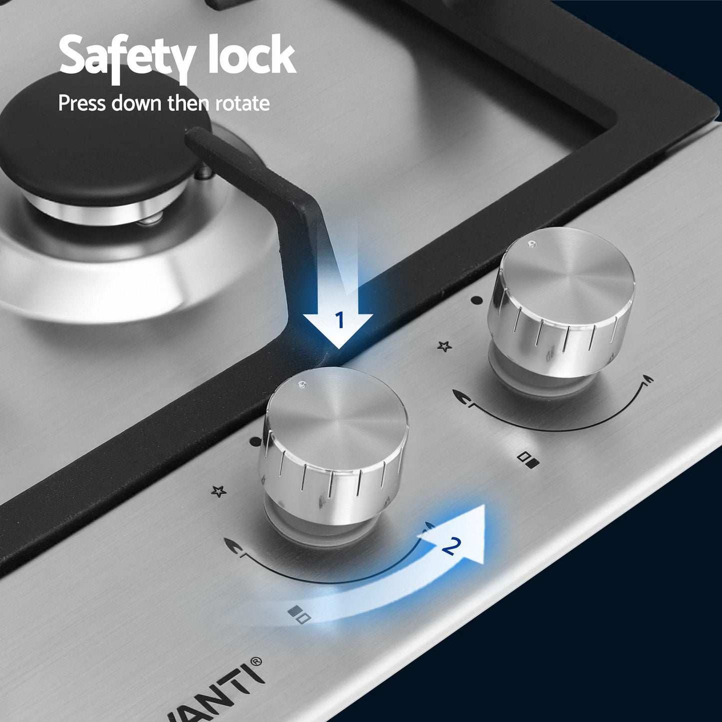 Devanti 30cm 2 Burner Gas Cooktop - Silver