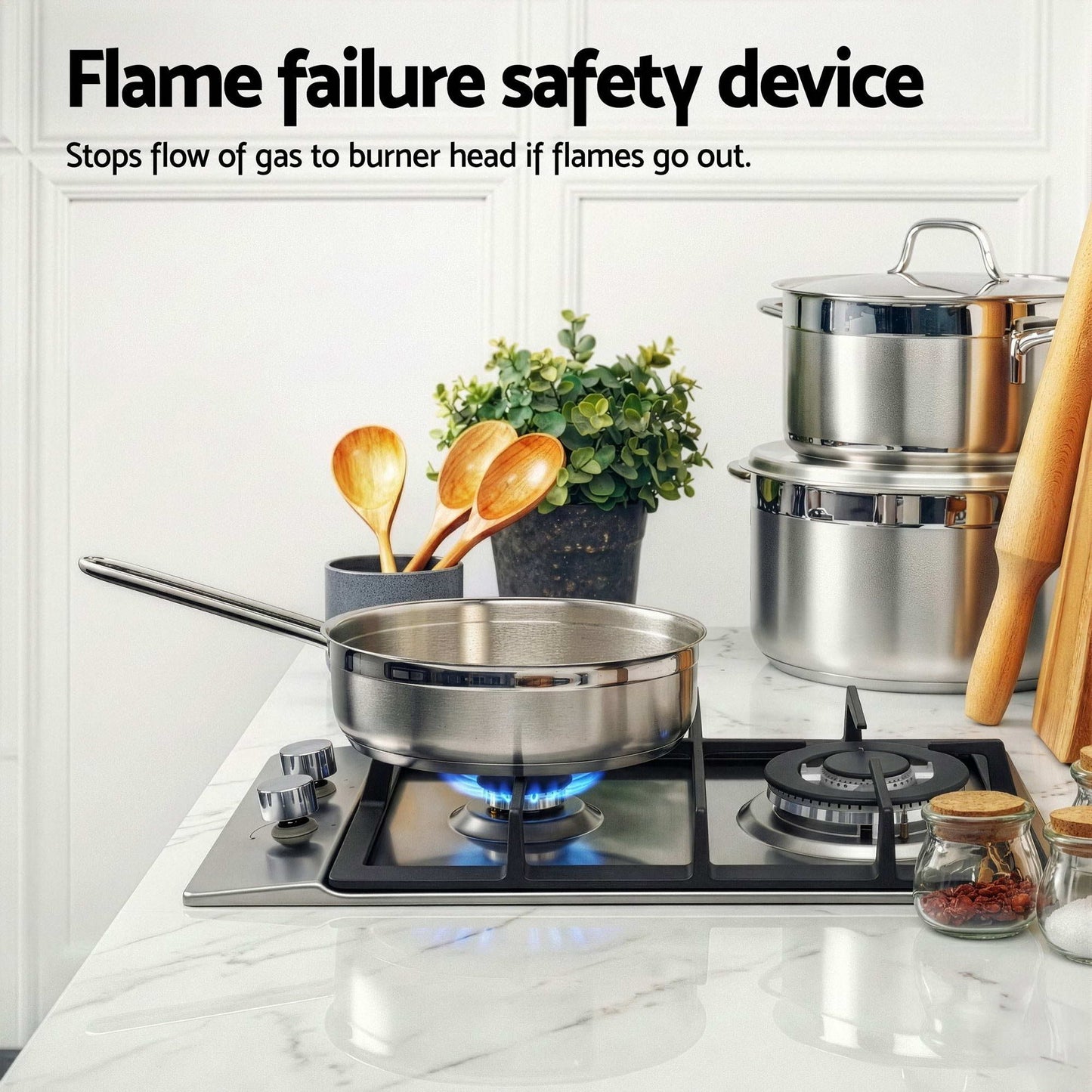 Devanti 30cm 2 Burner Gas Cooktop - Silver