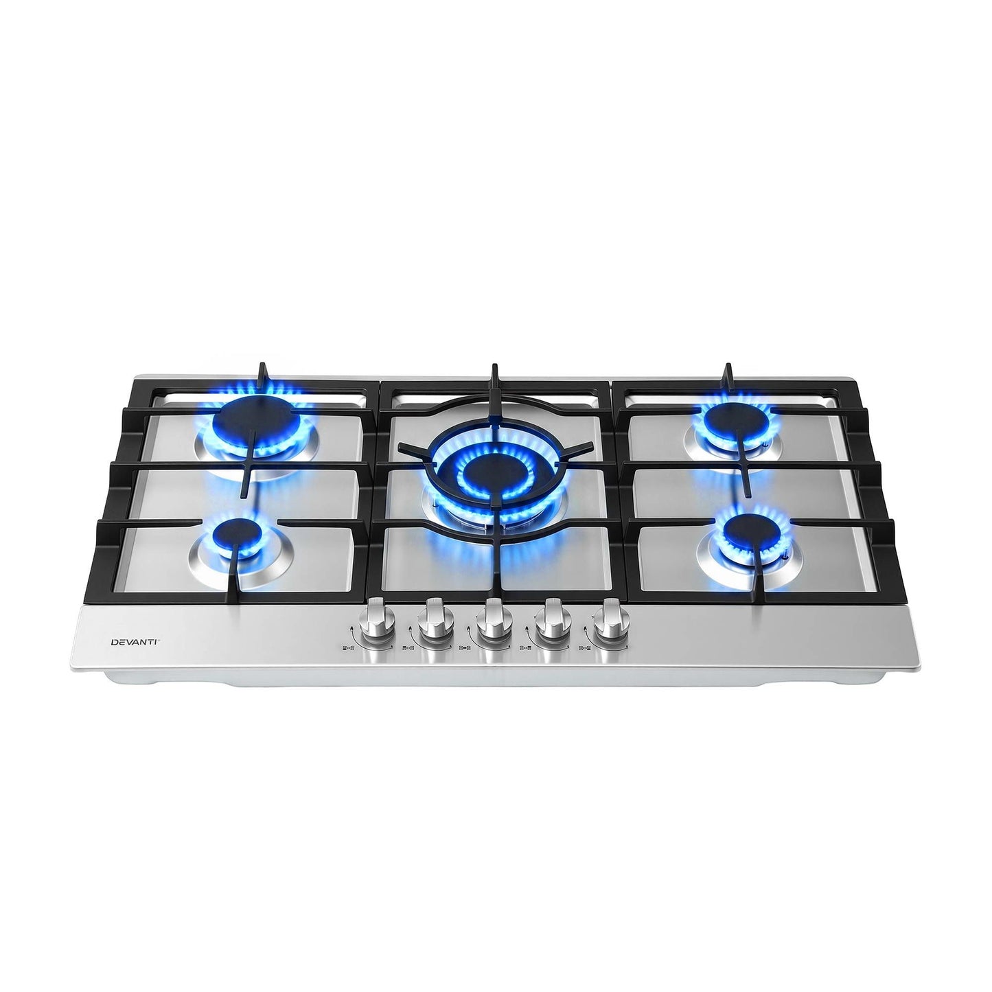 Devanti 90cm 5-Burner Gas Cooktop - Stainless Steel