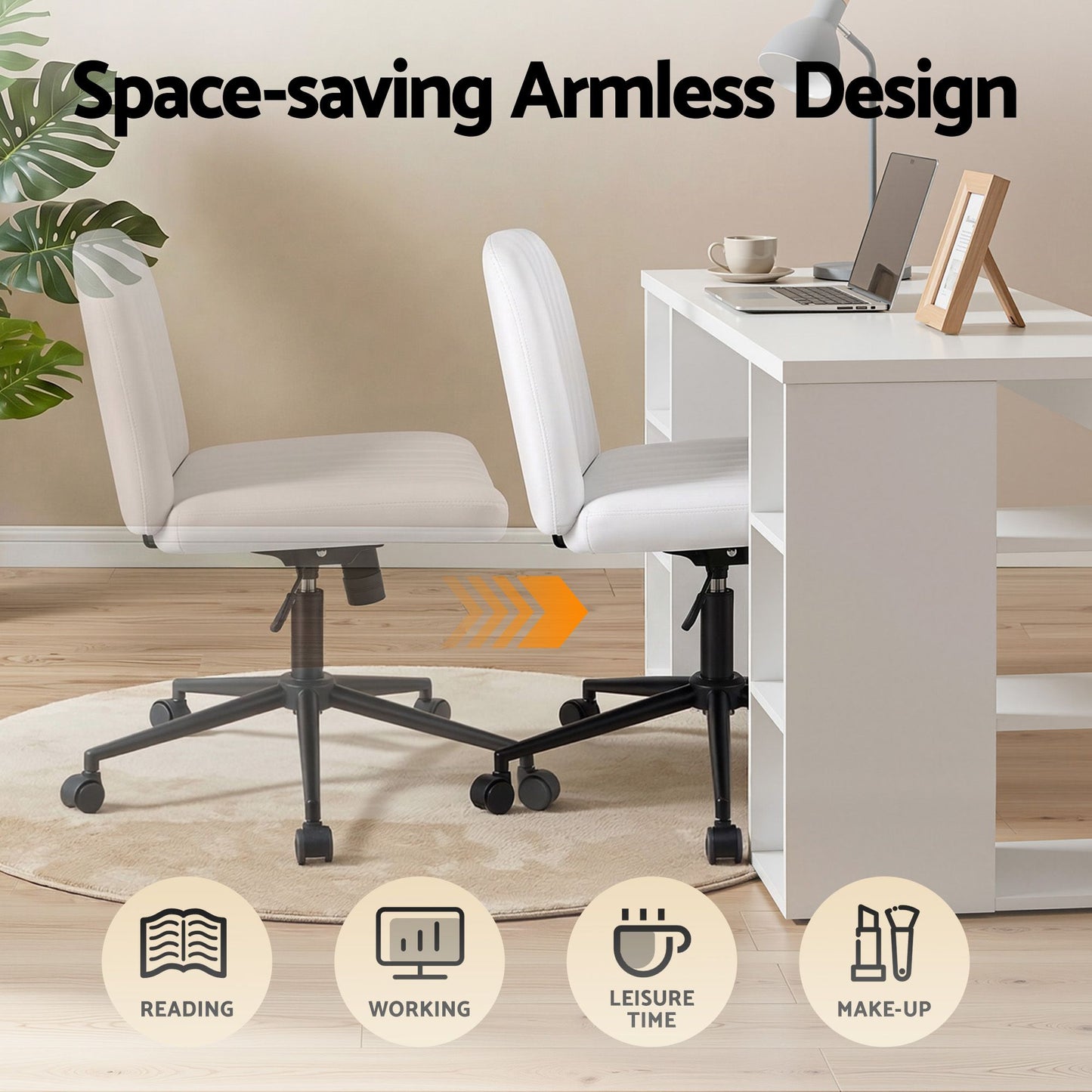 Artiss Office Desk & Chair Set - White