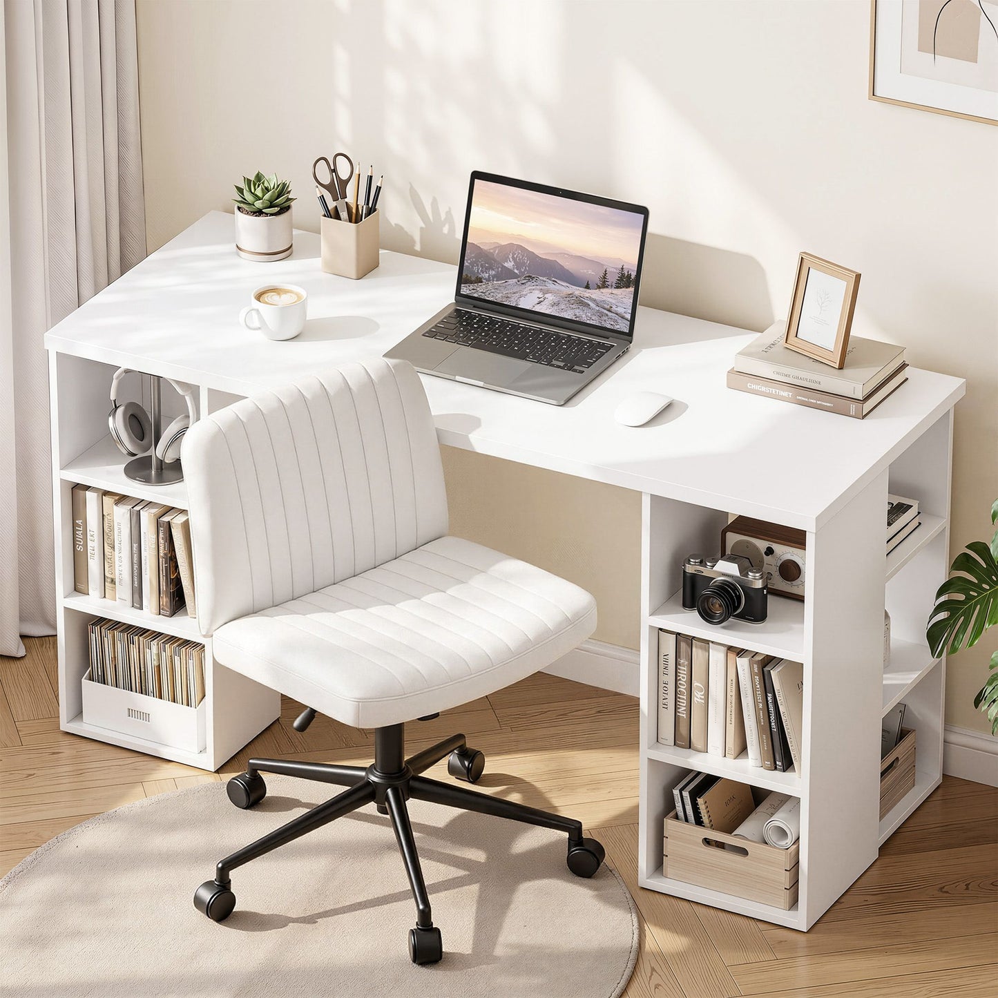 Artiss Office Desk & Chair Set - White