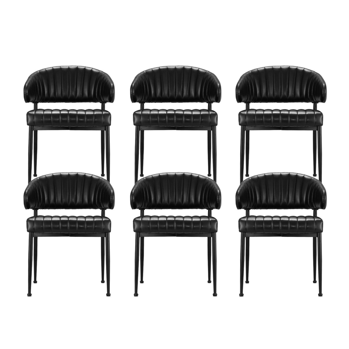 Artiss Dining Chairs Set of 6 - Black
