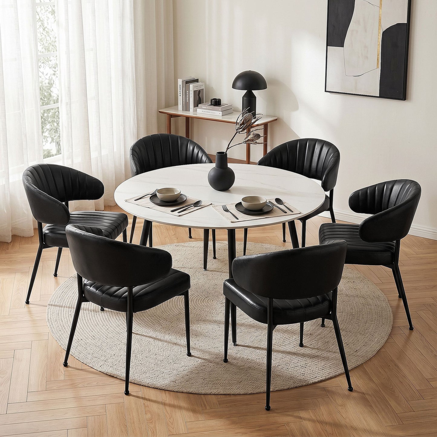Artiss Dining Chairs Set of 6 - Black