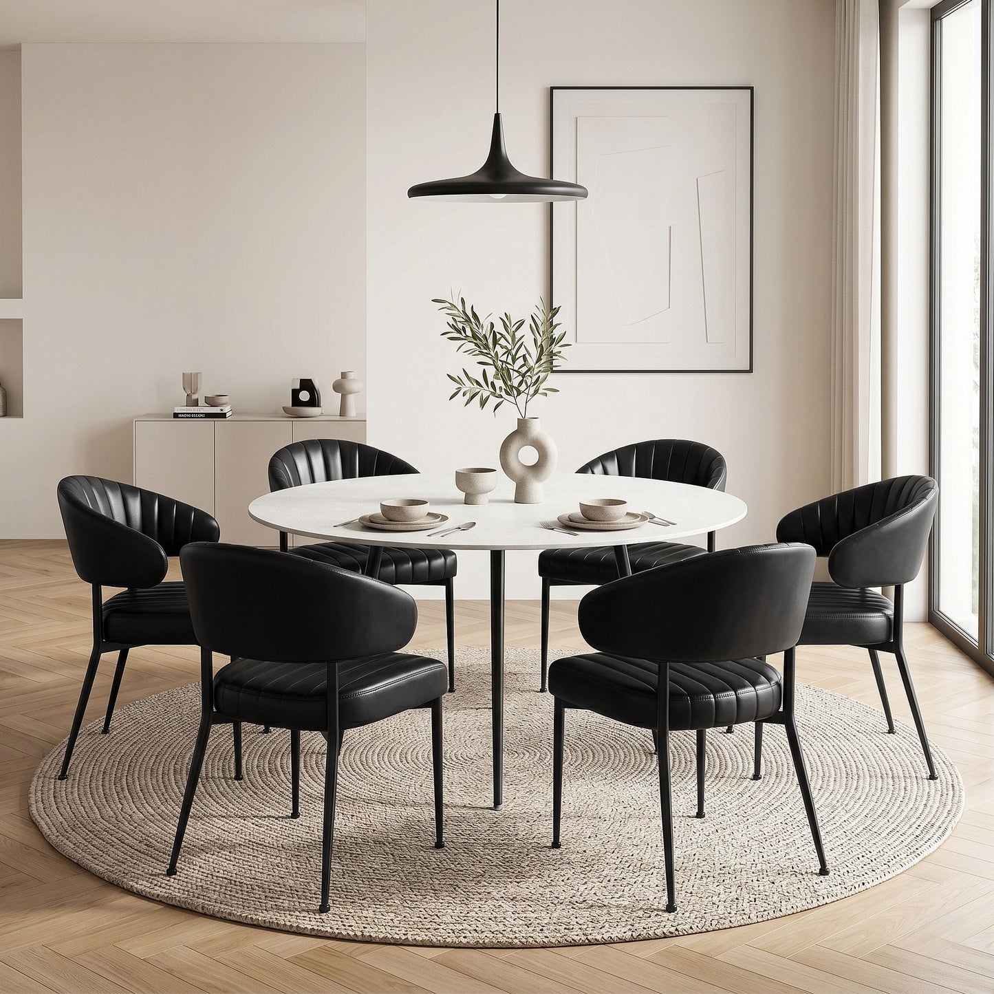 Artiss Dining Chairs Set of 6 - Black