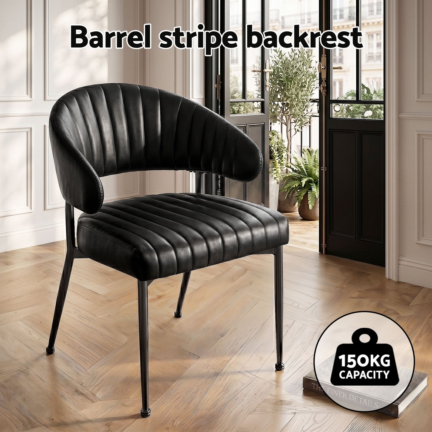 Artiss Dining Chairs Set of 6 - Black