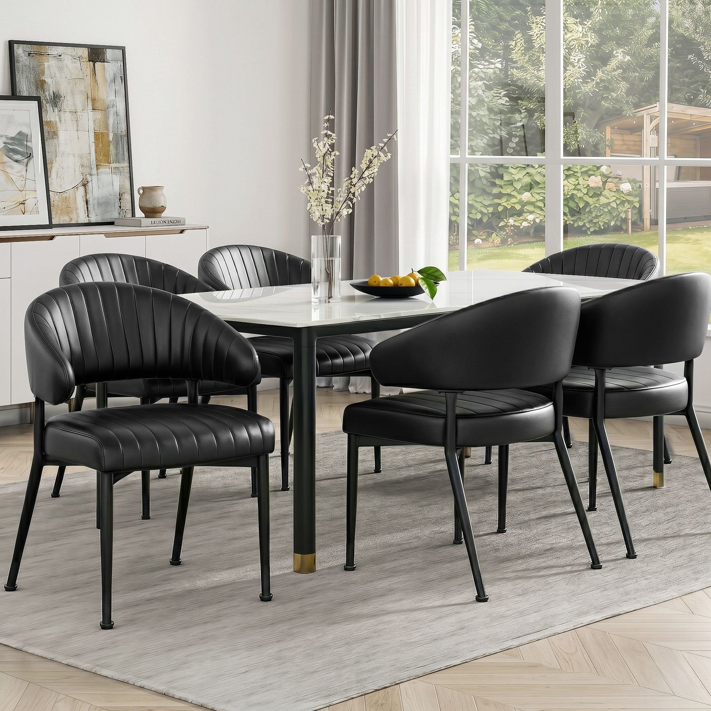 Artiss Dining Chairs Set of 6 - Black
