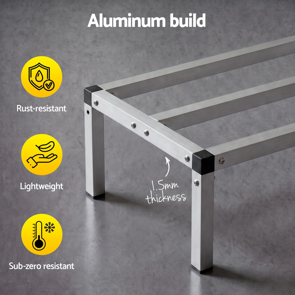 Giantz 61x36cm Aluminum Dunnage Rack Heavy Duty Kitchen Storage Platform