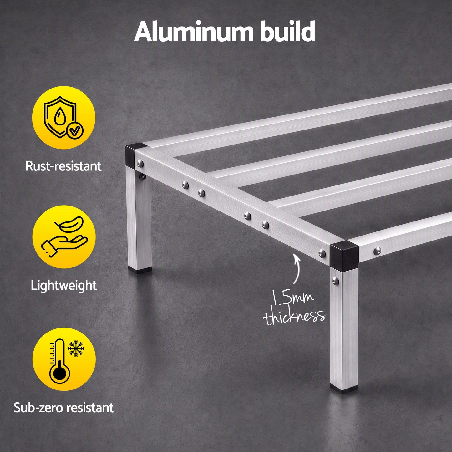 Giantz 91x51cm Aluminum Dunnage Rack Heavy Duty Kitchen Storage Platform