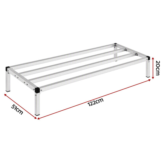 Giantz 122x51cm Aluminum Dunnage Rack Heavy Duty Kitchen Storage Platform