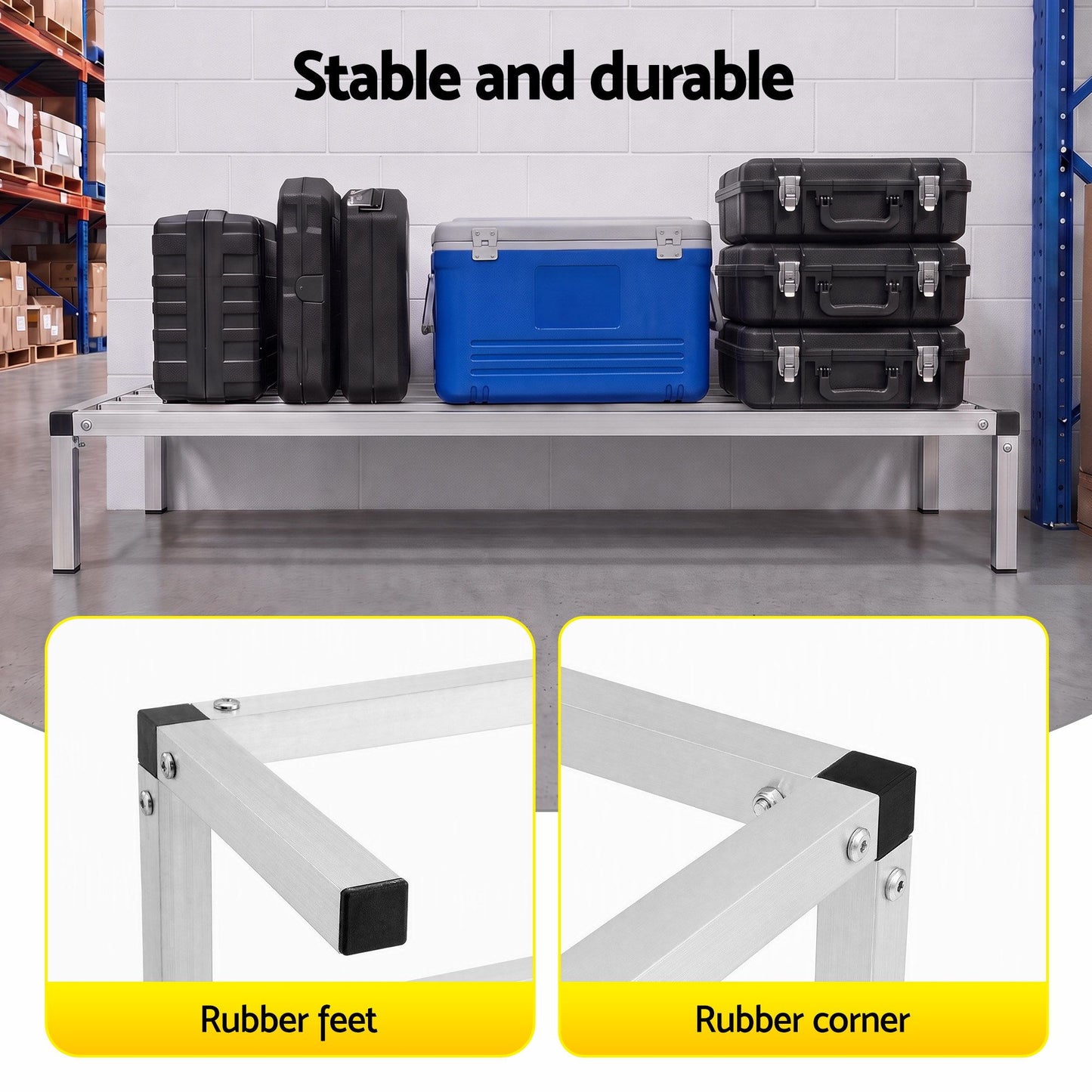 Giantz 122x51cm Aluminum Dunnage Rack Heavy Duty Kitchen Storage Platform