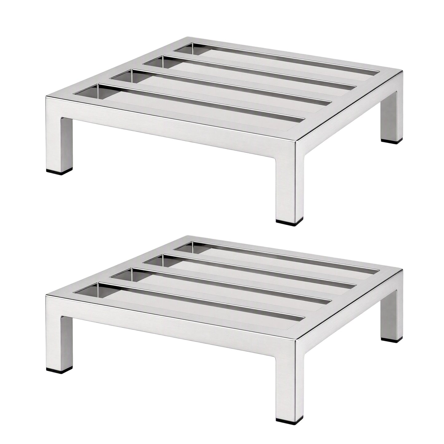 Giantz 35x35cm Dunnage Rack 2-Pack Stainless Steel Kitchen Floor Stand