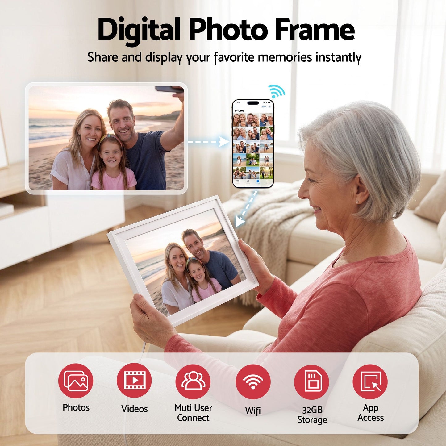 Artiss Digital Photo Frame & Calendar