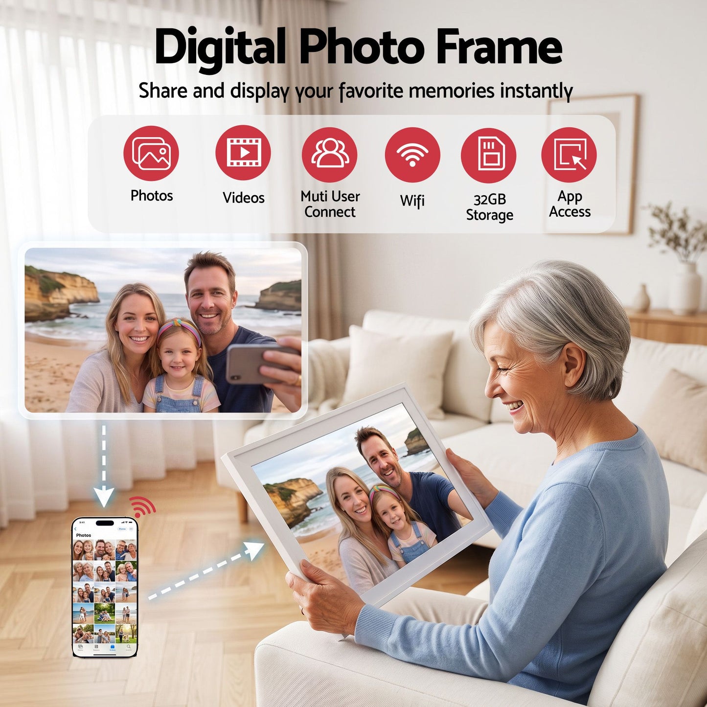 Artiss Digital Photo Frame & Calendar