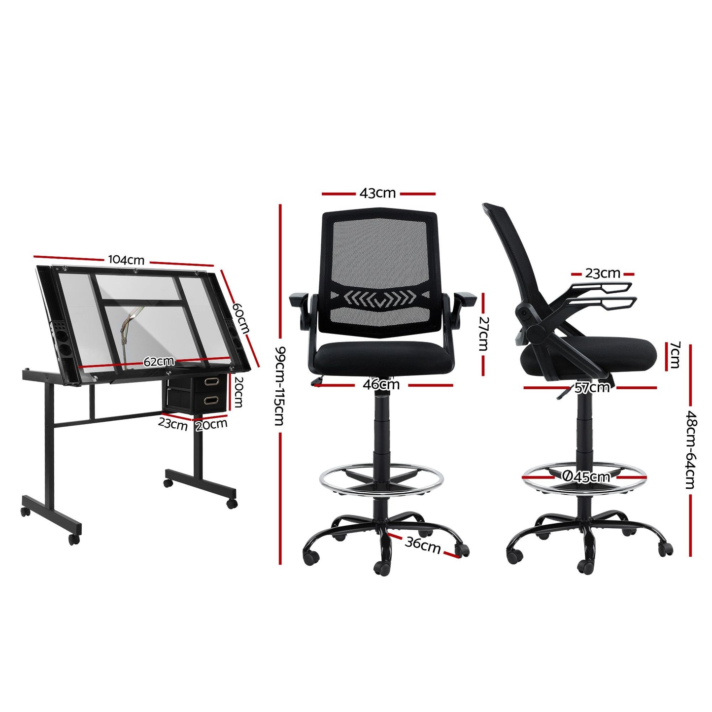 Artiss Drafting Table & Chair Set