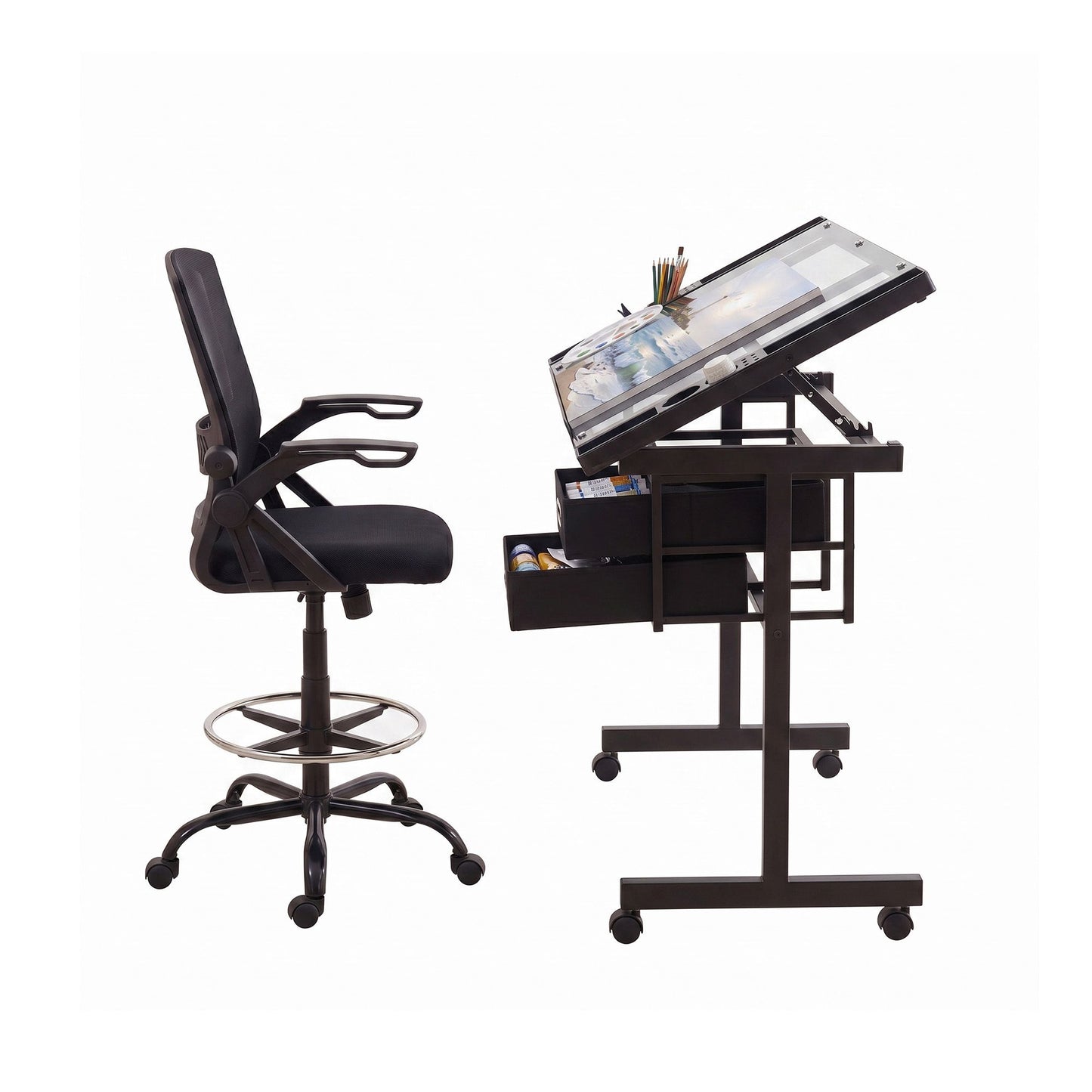 Artiss Drafting Table & Chair Set
